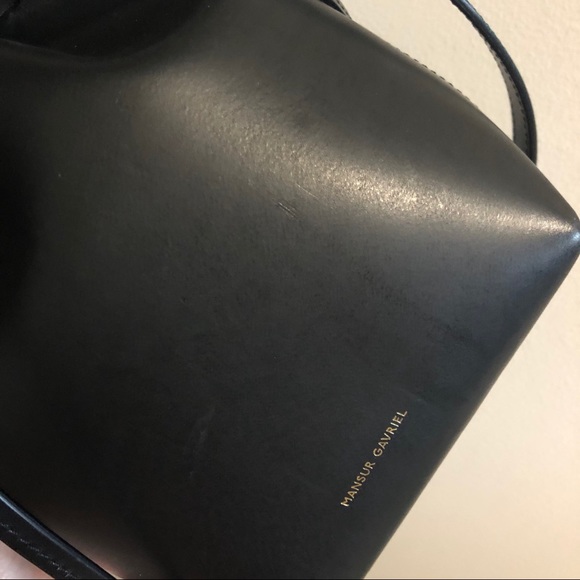 Mansur Gavriel Mini Mini Bucket Bag (Black/Flamma) - Picture 13 of 13